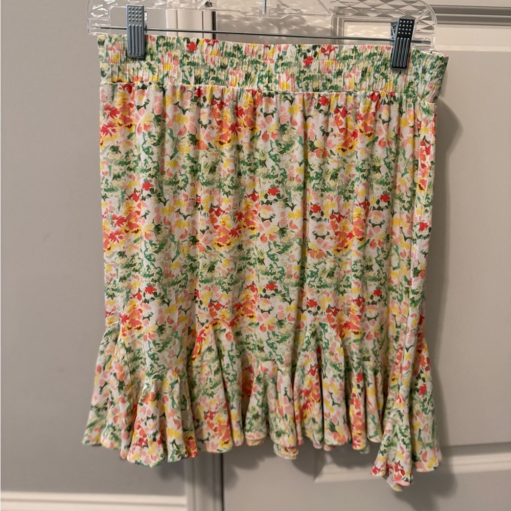 LOFT Multicolor Floral Mini Skirt